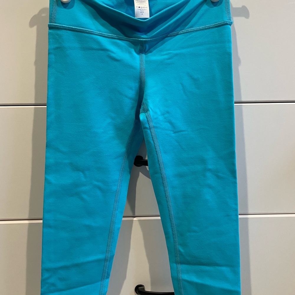 Ivivva Blue Leggings with Wide Waistband and Tapered Design